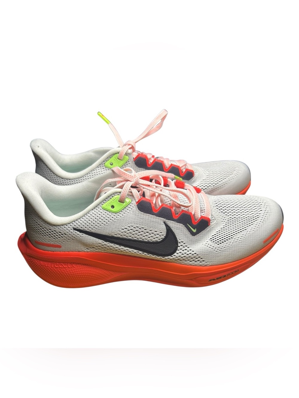 Nike Air Zoom Pegasus 41 Mens Size 8 White Orange Red Athletic Running Sneakers
